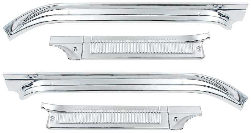 1978-91 Chevrolet & GMC Pickup Truck Door Sill Plate Set - Polished Aluminium 4 Piece Set